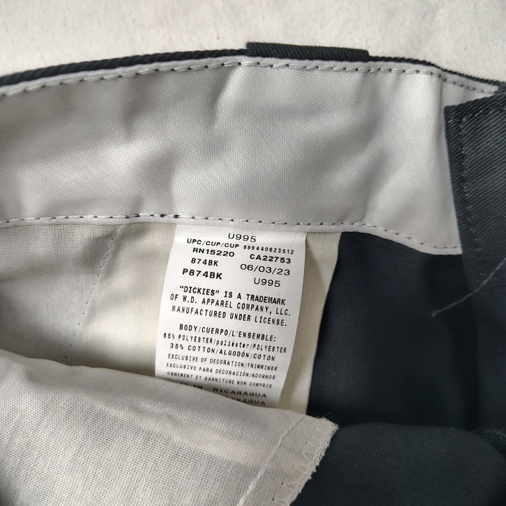 Dickies Mens 874 Work Pants 34x32 Black Twill Original Fit Straight Leg P874BK - Picture 8 of 10